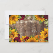 秋の素朴バラ、ひまわりカボチャRSVP 出欠カード (裏面)
