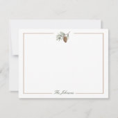 秋の素朴ピネコンパーソナライズされた文具 ノートカード (正面)