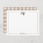 秋の素朴ピネコンパーソナライズされた文具 ノートカード (正面/裏面)