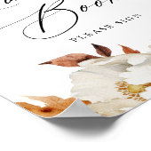 秋の素朴フローラの結婚ゲストブックサイン ポスター (角)