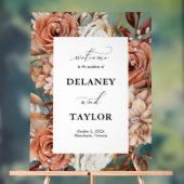 秋の素朴フローラの結婚歓迎 アクリルサイン (ニュートラル)