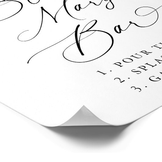 秋の素朴フローラの結婚血メアリーバー標識 ポスター (角)