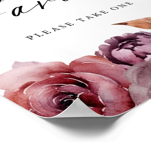 秋の素朴フローラは結婚式の引き出物を支持 ポスター (角)