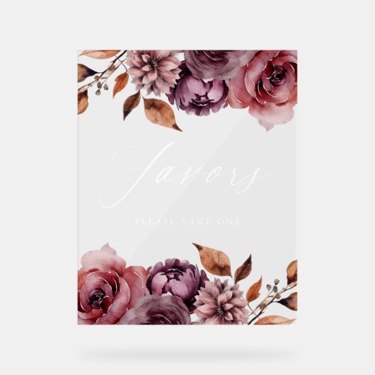 秋の素朴フローラは結婚式の引き出物 アクリルサイン (正面)