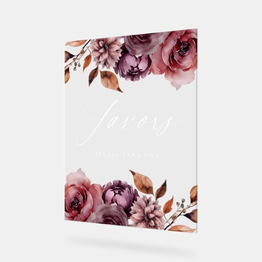 秋の素朴フローラは結婚式の引き出物 アクリルサイン (傾斜)