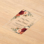 秋の素朴フローラアクリル結婚式招待状 アクリル招待状 (レイダウン)