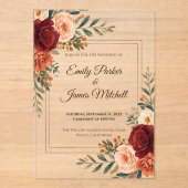 秋の素朴フローラアクリル結婚式招待状 アクリル招待状 (正面)