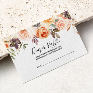 秋の素朴フローラエレガントおむつラッフル エンクロージャーカード