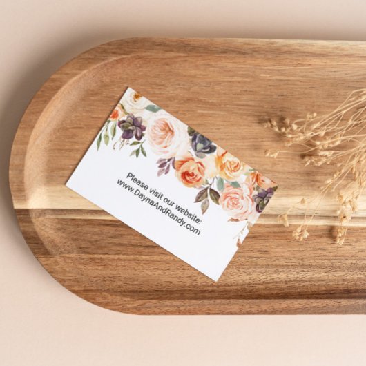 秋の素朴フローラエレガントWebサイト挿入カード 名刺