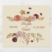 秋の素朴フローラカボチャ スパークリングワインラベル (シングルラベル)