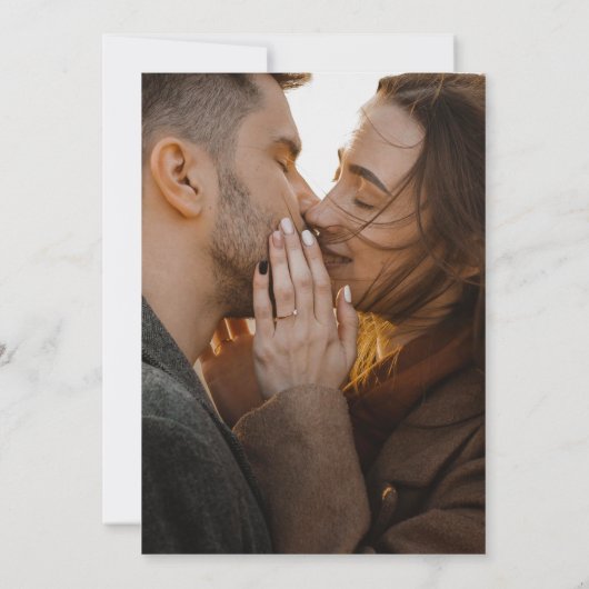 秋の素朴フローラサークルフレーム結婚写真 招待状 (裏面)