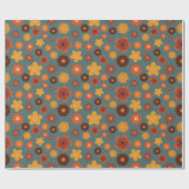 秋の素朴フローラシ結婚ームレスお祝い ラッピングペーパー (フラット)