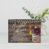 秋の素朴フローラジャームンウッドブライダルシャワー 招待状 (スタンド正面)