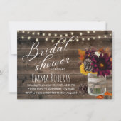 秋の素朴フローラジャームンウッドブライダルシャワー 招待状 (正面)