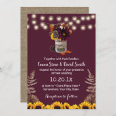 秋の素朴フローラジャールブルゴーニュ秋の結婚式 招待状 (正面/裏面)