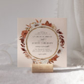 秋の素朴フローラスクエア結婚式招待状 招待状