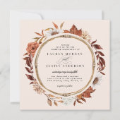 秋の素朴フローラスクエア結婚式招待状 招待状 (正面)