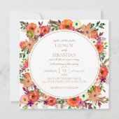 秋の素朴フローラスクエア結婚式招待状 招待状 (正面)