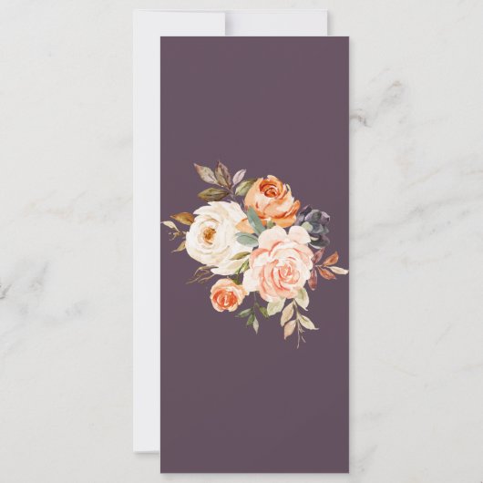 秋の素朴フローラディナエレガントーメニューカード 招待状 (裏面)