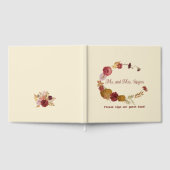 秋の素朴フローラパンプキ結婚ン ゲストブック (全面)