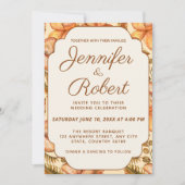 秋の素朴フローラフレーム結婚式招待状 招待状 (正面)