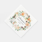 秋の素朴フローラブライダルシャワーありがとう スタンダードランチョンナプキン (角)