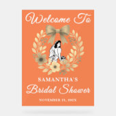 秋の素朴フローラブライダルシャワーへようこそ アクリルサイン (正面)
