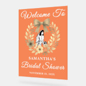 秋の素朴フローラブライダルシャワーへようこそ アクリルサイン (傾斜)