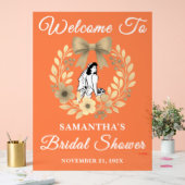 秋の素朴フローラブライダルシャワーへようこそ アクリルサイン (ウェディング)