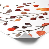 秋の素朴フローラブライダルシャワーウェルカムサイン ポスター (角)