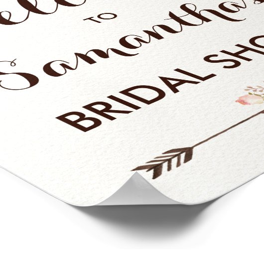 秋の素朴フローラブライダル結婚の赤ちゃんシャワー ポスター (角)