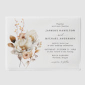 秋の素朴フローラブーケ結婚ーズ ベラム紙招待状 (正面)