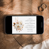 秋の素朴フローラブーケ結婚ーズ 招待状