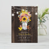 秋の素朴フローラメイスンジャールバーンウッドズ結婚ズ 招待状 (スタンド正面)