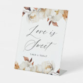 秋の素朴フローララブズスウィート結婚式の引き出物 台座サイン (正面)