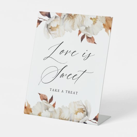 秋の素朴フローララブズスウィート結婚式の引き出物 台座サイン (正面)