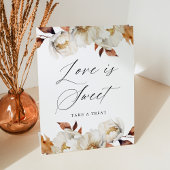 秋の素朴フローララブズスウィート結婚式の引き出物 台座サイン