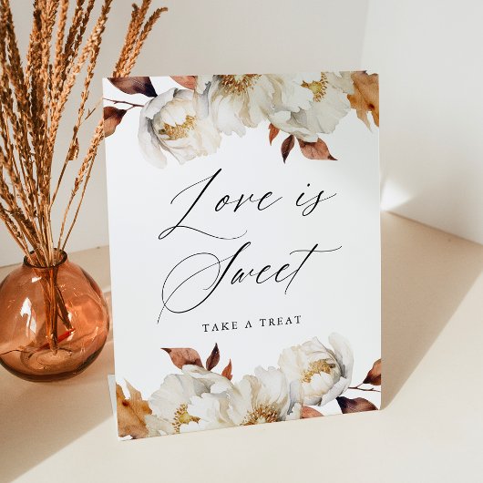 秋の素朴フローララブズスウィート結婚式の引き出物 台座サイン