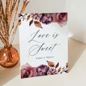 秋の素朴フローララブズスウィート結婚式の引き出物 台座サイン