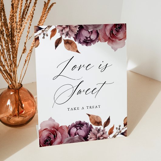 秋の素朴フローララブズスウィート結婚式の引き出物 台座サイン