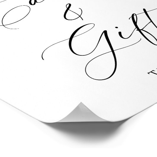 秋の素朴フローラ婚礼カードとギフトサイン ポスター (角)