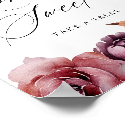 秋の素朴フローラ愛は甘い好意のサイン ポスター (角)