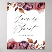 秋の素朴フローラ愛は甘い好意のサイン ポスター (正面)