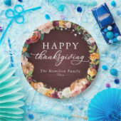 秋の素朴フローラ感謝祭ディナー紙プラン ペーパープレート (パーティー)