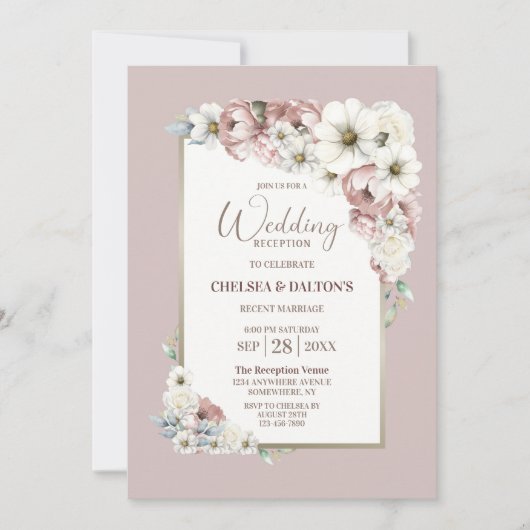 秋の素朴フローラ披露宴 招待状 (正面)