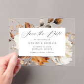 秋の素朴フローラ書跡の保存日 アクリル招待状 (インサイチュ (ポータブル))