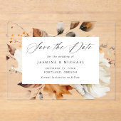 秋の素朴フローラ書跡の保存日 アクリル招待状 (正面)