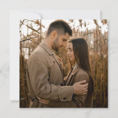 秋の素朴フローラ枠の写真結婚の数 招待状 (裏面)