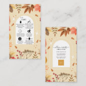 秋の素朴フローラ水彩ロゴビジネスカー 名刺 (正面/裏面)