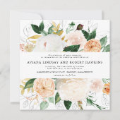 秋の素朴フローラ水彩結婚式招待状 招待状 (正面)
